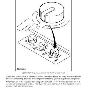 Puede incluir: Diagrama de un interruptor de control de temperatura y un interruptor de compresor. La imagen muestra un panel de control con tres perillas circulares y una perilla m&aacute;s grande y rectangular. El texto "Temperature Control Switch And Compressor Switch" est&aacute; en la parte superior.