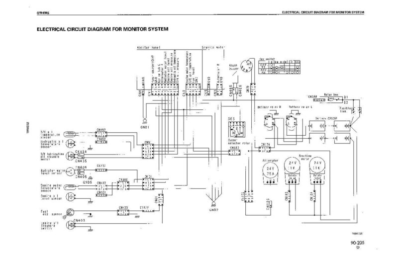 May include: A detailed electrical circuit diagram for a monitor system, rendered in black and white. The diagram includes various components, labeled with text, and interconnected by lines. The title "ELECTRICAL CIRCUIT DIAGRAM FOR MONITOR SYSTEM" is at the top.