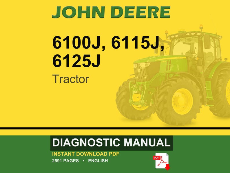 John Deere 6100J, 6115J, 6125J traktordiagnosmanual i pdf-format | Direkt nedladdning bild 1