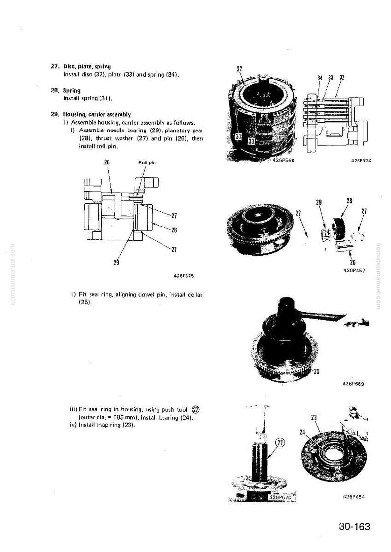 K&ouml;nnte beinhalten: Schwarz-wei&szlig; technische Zeichnung mit mechanischen Komponenten wie Federn, Platten und Zahnr&auml;dern, versehen mit Beschriftungen und Teilenummern. Die Zeichnung enth&auml;lt Montageanweisungen.