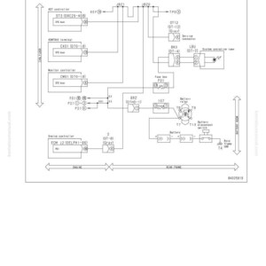 May include: A circuit diagram related to the system operating lamp, with text including "FAILURE CODE [DAFLKA]" and "MACHINE WITH KOMTRAX TERMINAL." The diagram includes various components and labels, such as "KST controller" and "Engine controller."