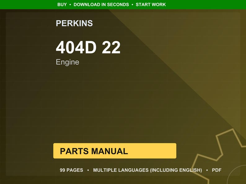 Perkins 404D 22 Engine Parts Manual PDF | Illustrated Catalog | Instant Download image 1