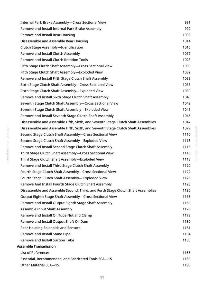 May include: A page from a manual with a list of automotive repair procedures, including clutch assembly and transmission work. The text is black on a white background, with page numbers and section titles.