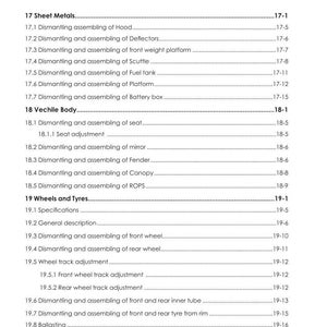 Op de afbeelding: Een witte pagina uit een handleiding met een inhoudsopgave. De inhoudsopgave beschrijft procedures voor het demonteren en monteren van voertuigonderdelen, zoals de motorkap, brandstoftank en wielen. Het document is gemarkeerd "DISCOVERY II P/N 6754269A1".