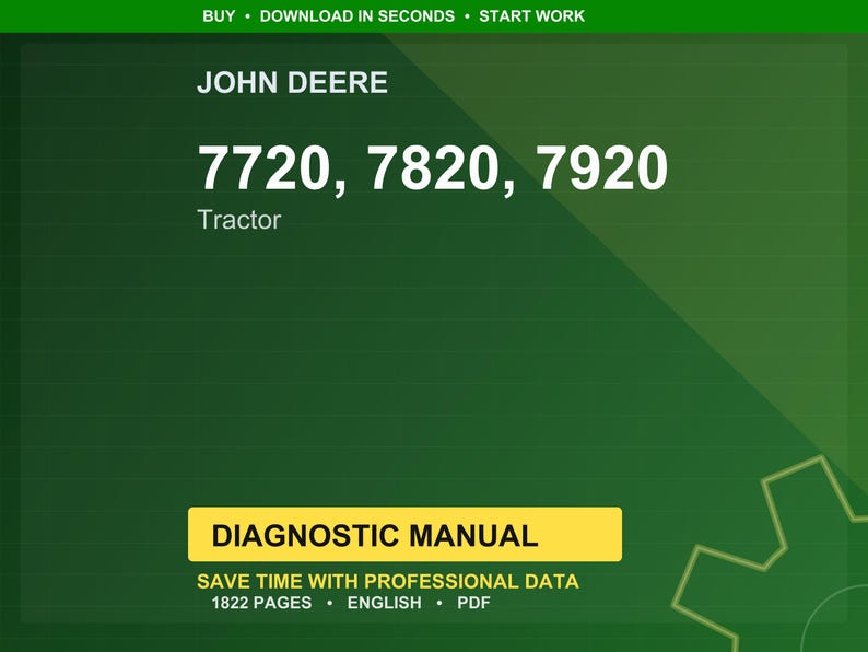 John Deere 7720, 7820, 7920 traktordiagnosmanual PDF | Direktnedladdning bild 1