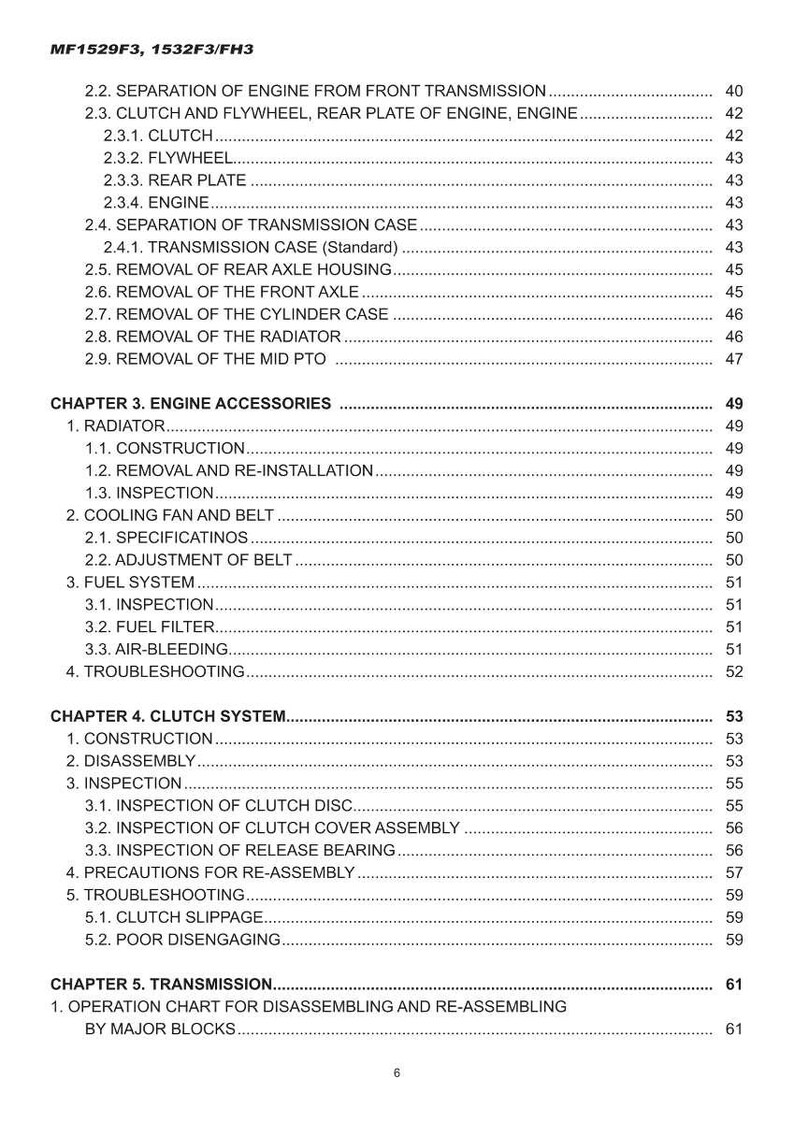 Massey ferguson Mf1529f3 mf1532f3 mf1532fh3 Compact tractor Service Manual PDF | Workshop Repair | Instant Download image 9