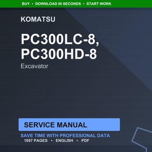 Komatsu PC300LC-8 PC300HD-8 Hydraulisk grävmaskin Servicemanual Reparation Verkstad PDF-nedladdning bild 1