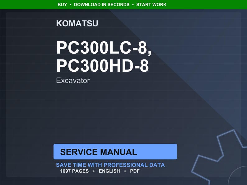 Komatsu PC300LC-8 PC300HD-8 Hydraulisk grävmaskin Servicemanual Reparation Verkstad PDF-nedladdning bild 1