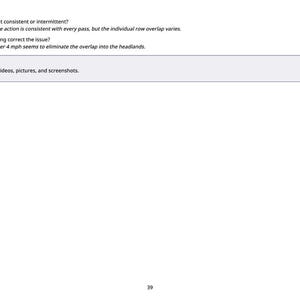 May include: A white page with black text. The text includes questions about consistency and overlap, with a note to attach videos, pictures, and screenshots. The number 39 is at the bottom of the page.