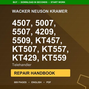 Wacker neuson kramer 4507 5007 5507 4209 5509 Kt457 kt507 kt557 kt429 kt559 Telehandler Repair Manual PDF Download image 1