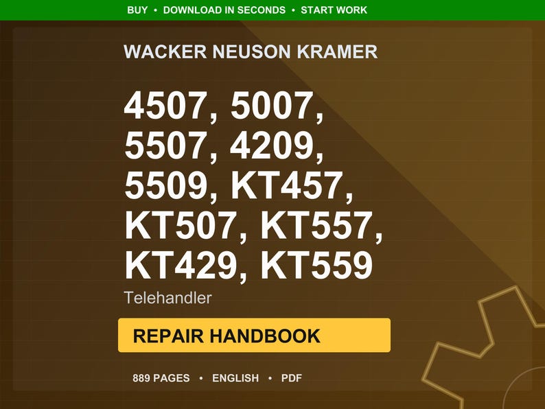 Wacker neuson kramer 4507 5007 5507 4209 5509 Kt457 kt507 kt557 kt429 kt559 Telehandler Repair Manual PDF Download image 1