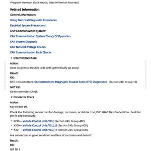 May include: A white document with black text detailing controller malfunction information, including diagnostic procedures, checks, and results. The document includes the text "VCU 000628.02 - Controller Malfunction: Ee Checksum Invalid."