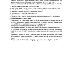 May include: A page from a technical manual detailing the function of a pilot valve. The text describes fundamental functions, including inlet and output ports, and major sections with spring mechanisms. Page number 2-54 is visible.