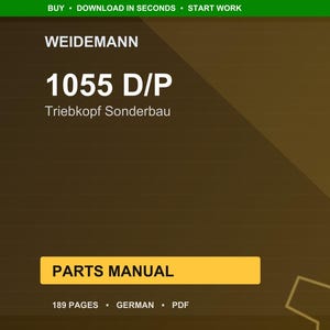 Weidemann 1055 D p Triebkopf sonderbau Manual de piezas PDF / Catálogo ilustrado / Descarga instantánea imagen 1