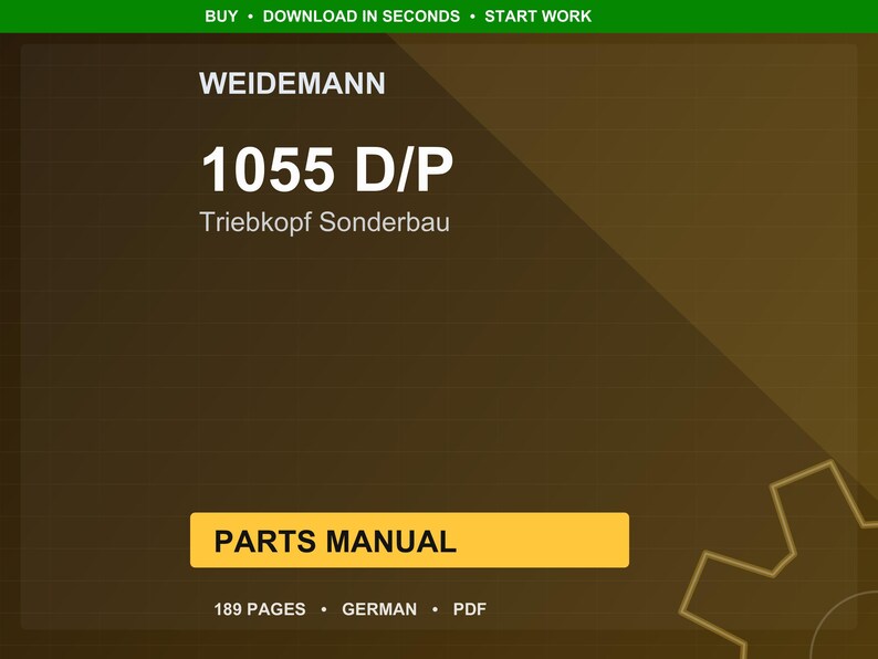 Weidemann 1055 D p Triebkopf sonderbau Manual de piezas PDF / Catálogo ilustrado / Descarga instantánea imagen 1