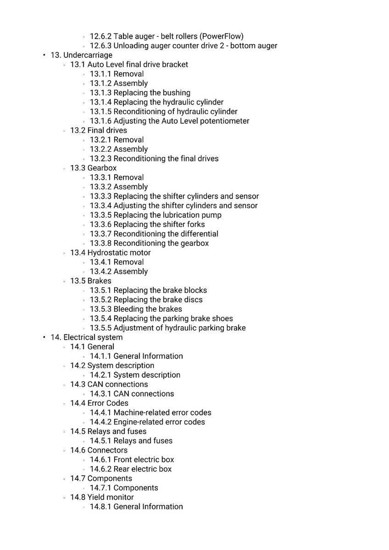 Manual de servicio para la cosechadora Massey Ferguson 7380 7382 Centora con nivelación automática (PDF) / Reparación de taller / Descarga instantánea imagen 9
