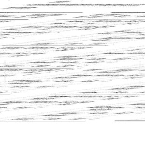 May include: Abstract black and white artwork featuring a pattern of diagonal lines and dashes. The design has a textured appearance, with varying densities of marks creating a sense of depth and movement. The overall aesthetic is minimalist and graphic.