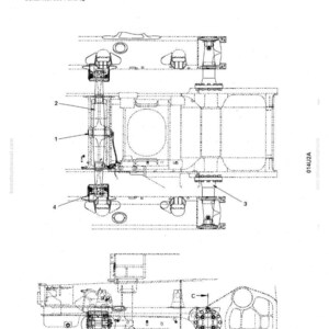 May include: Technical diagram of a suspension system, labeled "Structure and Function" and "Suspension." The diagram includes detailed mechanical drawings with numbered components and annotations. The text "Serial No. 3034 and up" is also present.
