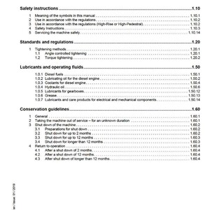 Puede incluir: Una p&aacute;gina del manual de servicio titulada "Grupo 1: Informaci&oacute;n general" con secciones sobre instrucciones de seguridad, normas, lubricantes y pautas de conservaci&oacute;n. Incluye un aviso de copyright y el logotipo de Liebherr.