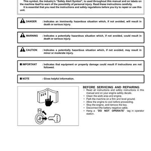 Puede incluir: Documento de instrucciones de seguridad titulado &laquo;SEGURIDAD PRIMERO&raquo; con s&iacute;mbolos de alerta de seguridad. Proporciona advertencias e instrucciones para el mantenimiento y la reparaci&oacute;n de maquinaria.