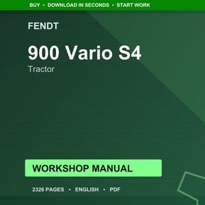 Manual de taller del tractor Fendt 900 Vario s4 en PDF / Servicio y reparación / Descarga instantánea imagen 1