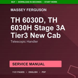 Massey Ferguson TH 6030d 6030h steg 3a tier3 ny hytt Teleskoplastare Servicemanual PDF | Verkstadsreparation | Direktnedladdning