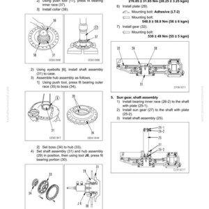 Pu&ograve; includere: Diagramma tecnico di un gruppo mozzo e albero con istruzioni dettagliate e parti etichettate. Include illustrazioni e misurazioni in Newton-metri.