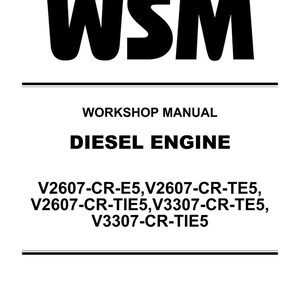 Kubota V2607 cr v3307 cr Engine Workshop Manual PDF | Service Repair | Instant Download image 2