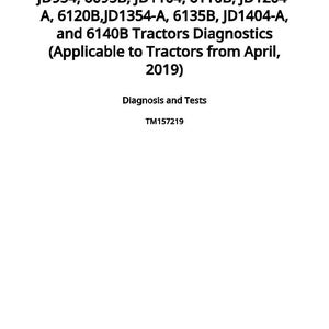 May include: White document with black text. The text includes tractor diagnostics information, model numbers, and the date "25 August 2020". The document is titled "Diagnosis and Tests".
