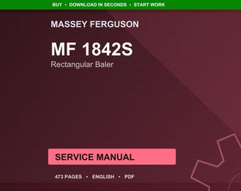 Massey ferguson Mf 1842s Rectangular baler Service Manual PDF | Workshop Repair | Instant Download