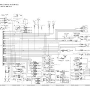 Op de afbeelding: Elektrisch circuitdiagram (2/2) met tekst: PC120-6, Serial No. 70001 en hoger. Het diagram is een gedetailleerde weergave met talrijke lijnen, symbolen en labels, allemaal in zwart-wit.
