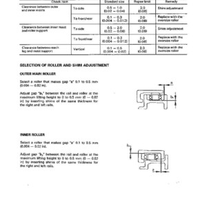 Puede incluir: Un diagrama t&eacute;cnico con texto que detalla los procedimientos de desmontaje y montaje. Incluye medidas en mil&iacute;metros, junto con ilustraciones de componentes mec&aacute;nicos e instrucciones de ajuste. El documento es para la inspecci&oacute;n del m&aacute;stil.