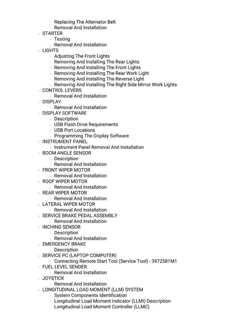 Massey Ferguson TH 7035RC 7035XRC 7035BRC Stage 5 Teleskoplastare Servicemanual PDF | Verkstadsreparation | Direktnedladdning bild 10