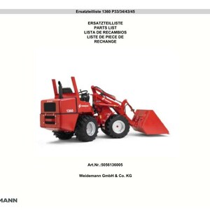 Weidemann 1360 P33 p34 p43 p45 Wheel loader Parts Manual PDF | Illustrated Catalog | Instant Download image 2
