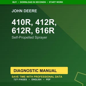 John Deere 410R, 412R, 612R, 616R självgående sprutor Diagnostikmanual Pdf | Direkt nedladdning bild 1