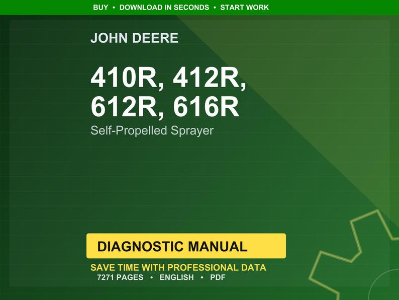 John Deere 410R, 412R, 612R, 616R självgående sprutor Diagnostikmanual Pdf | Direkt nedladdning bild 1