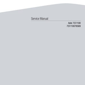Puede incluir: Un manual de servicio con el logotipo "DANA SPICER" en la parte superior. El t&iacute;tulo "Service Manual" est&aacute; centrado. Muestra "Axle 737/100" y "737/10078569". La esquina inferior derecha detalla "5613-en" y "01/2020".