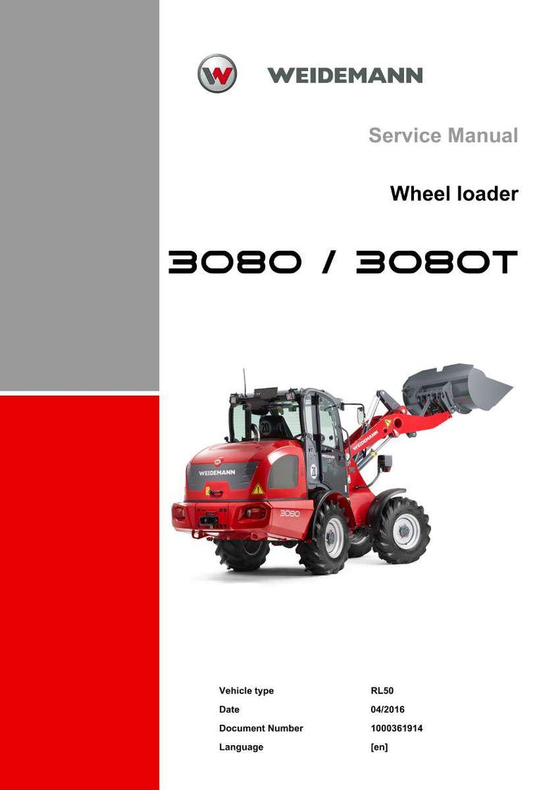 Weidemann 3080 3080T Wheel loader Service Manual PDF | Workshop Repair | Instant Download image 2
