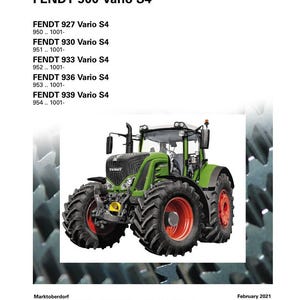 Manual de taller del tractor Fendt 900 Vario s4 en PDF / Servicio y reparación / Descarga instantánea imagen 2