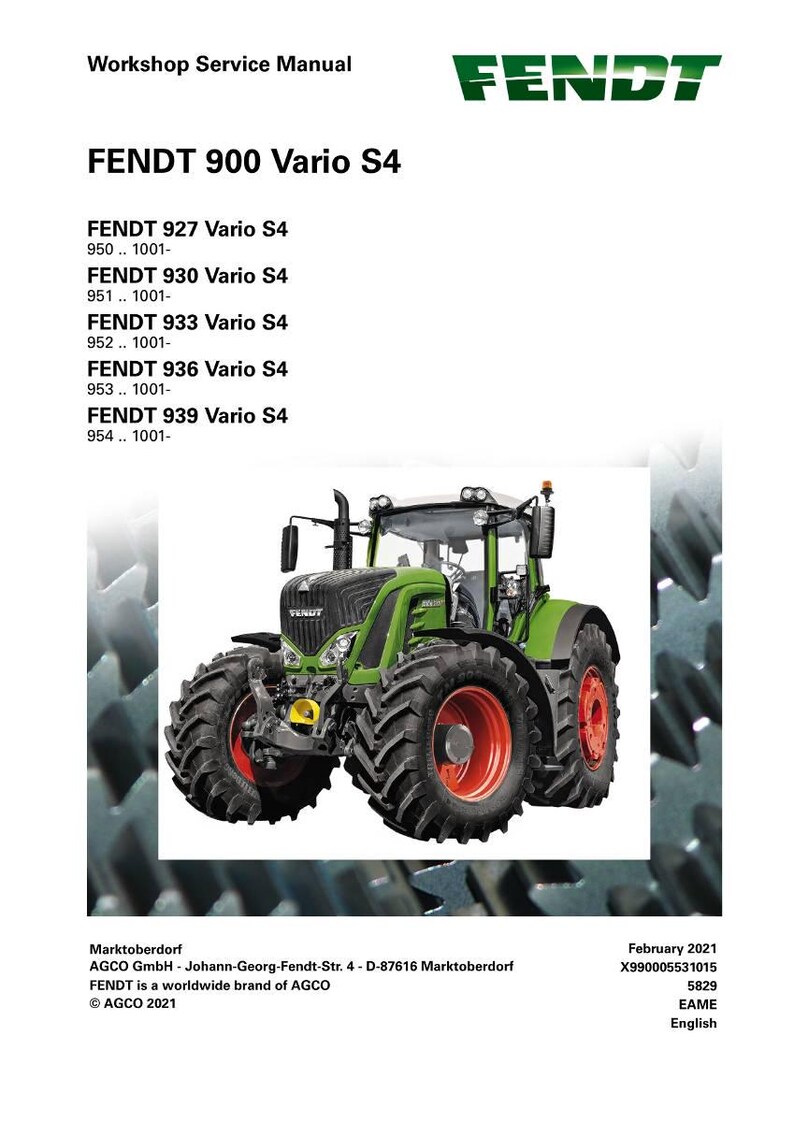 Manual de taller del tractor Fendt 900 Vario s4 en PDF / Servicio y reparación / Descarga instantánea imagen 2