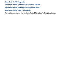 May include: White document with the title "SRC 522372.04 - Right Inner Boom Sensor Voltage Low". The document lists several items, including "Right Inner Boom Sensor Voltage Low" and "Boom Fold-Unfold Diagnostics". The number 447 is at the bottom.