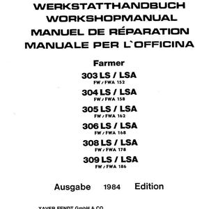 Manual de taller del tractor Fendt Farmer 303 309 en PDF / Servicio y reparación / Descarga instantánea imagen 3