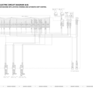 May include: A detailed electric circuit diagram (8/8) for a machine with joystick steering and automatic shift control. The diagram is in black and white, with numerous lines and symbols representing electrical components and connections. The page number is 90-23.