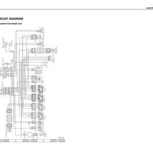 May include: A detailed electrical circuit diagram for a car's interior, rendered in black and white. The diagram includes numerous lines, symbols, and labels, with the title "ELECTRICAL CIRCUIT DIAGRAM" at the top. The diagram is labeled "ELECTRICAL CIRCUIT DIAGRAM FOR INSIDE CAR".