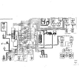 May include: A detailed black and white schematic diagram of an industrial system, featuring interconnected tanks, pipes, and valves. The diagram includes labels and numbers, likely for technical reference and system operation.