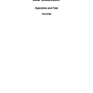 May include: White document with the title "60D Excavator" in black text. Below the title, the text reads "Operation and Test" and "TM10760". The bottom of the document has the text "Published on 26 November 2019".