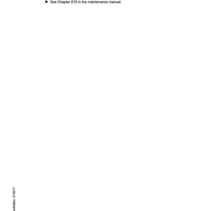 May include: A white page with the title "Safety instructions" in black text. The text includes information about the maintenance manual and a reference to Chapter 010. The bottom of the page displays the copyright information and the LIEBHERR logo.