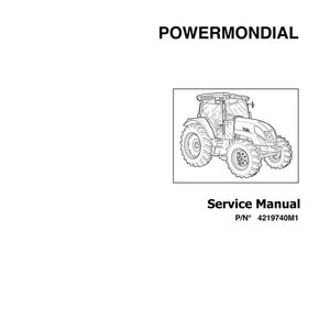 May include: A black and white line drawing of a tractor, labeled "POWERMONDIAL" and "Service Manual". The manual's part number is 4219740M1. The Landini logo is at the bottom.