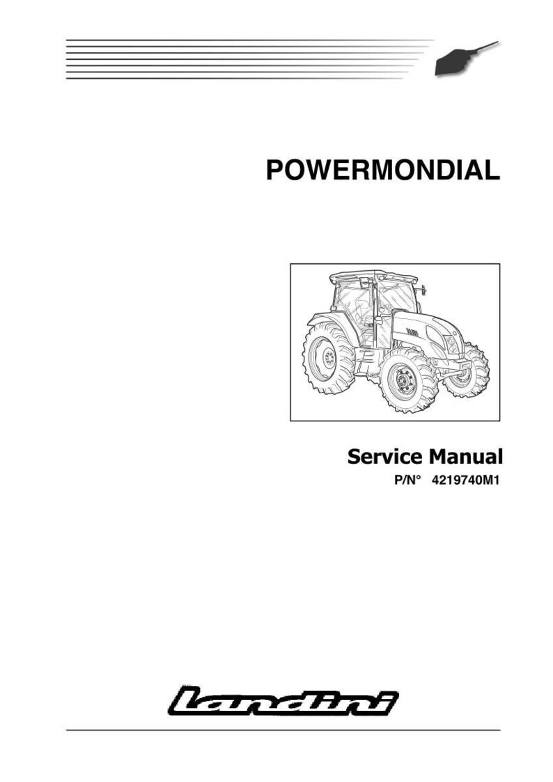 May include: A black and white line drawing of a tractor, labeled "POWERMONDIAL" and "Service Manual". The manual's part number is 4219740M1. The Landini logo is at the bottom.