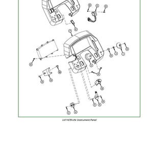 May include: Line drawing of an instrument panel with various components labeled with letters. The text "LV11678-UN: Instrument Panel" is at the bottom. The image is in black and white.